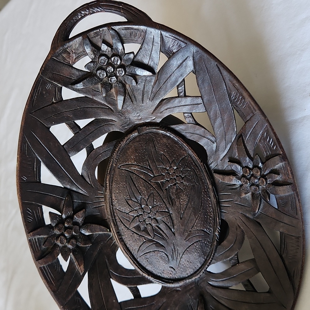 Thorens Lauterbach Walzer Switzerland Musical Carved Wooden Tray Platter - Picture 6 of 14